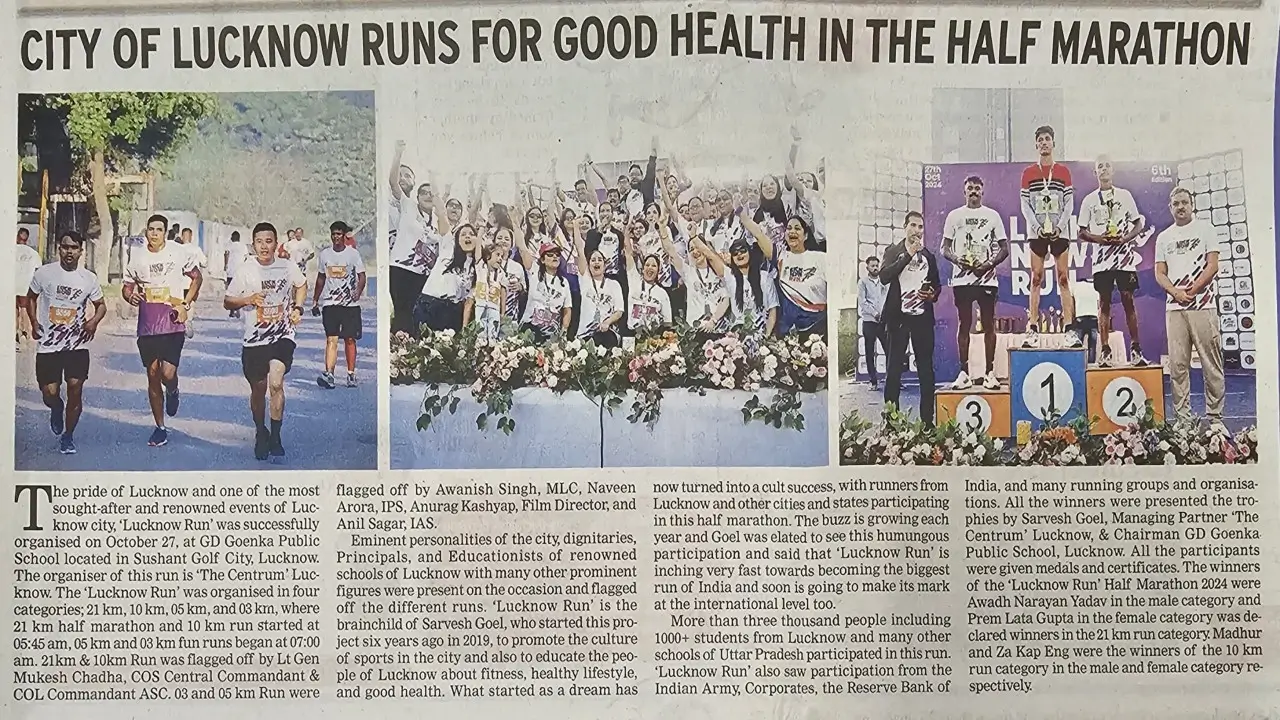 CITY OF LUCKNOW RUNS FOR GOOD HEALTH IN THE HALF MARATHON