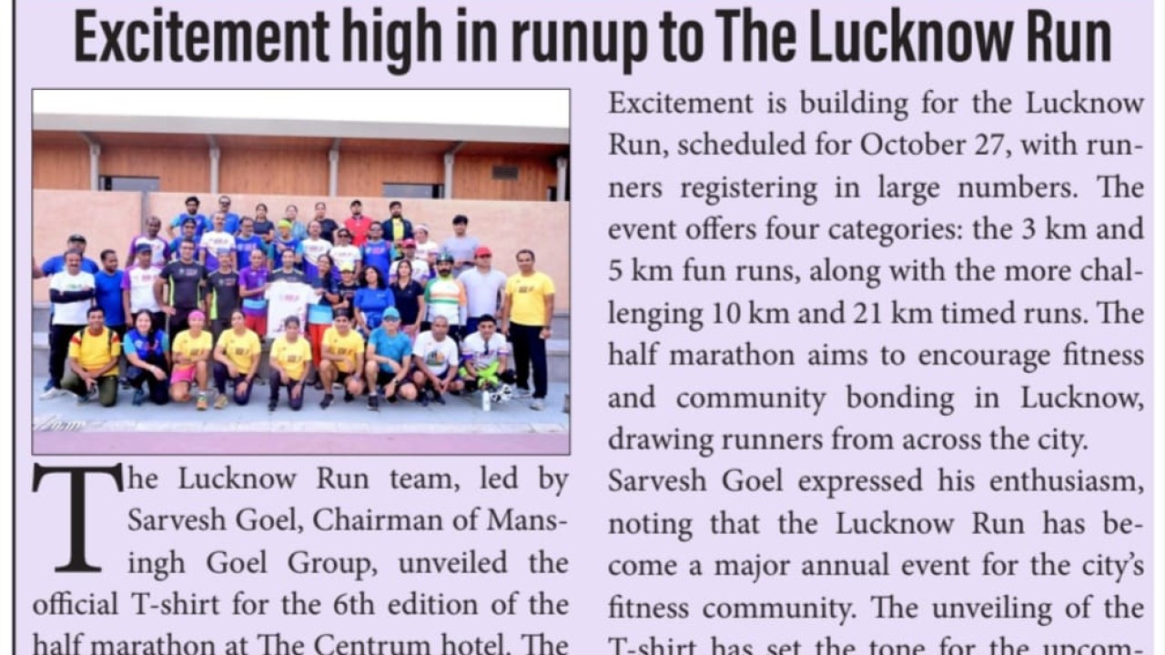 Excitement high in runup to The Lucknow Run