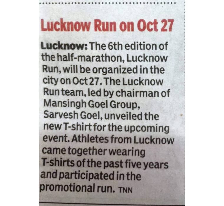 Lucknow Run on Oct 27