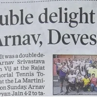 Double Crown for Arnav and Devesh at Rajat Bajaj Memorial Tennis Tournament img 1
